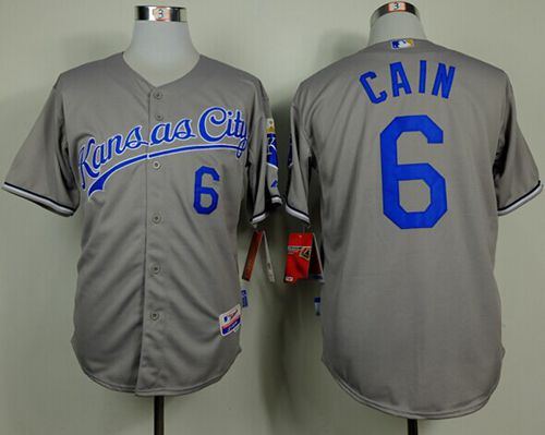 Royals #6 Lorenzo Cain Grey Cool Base Stitched MLB Jersey